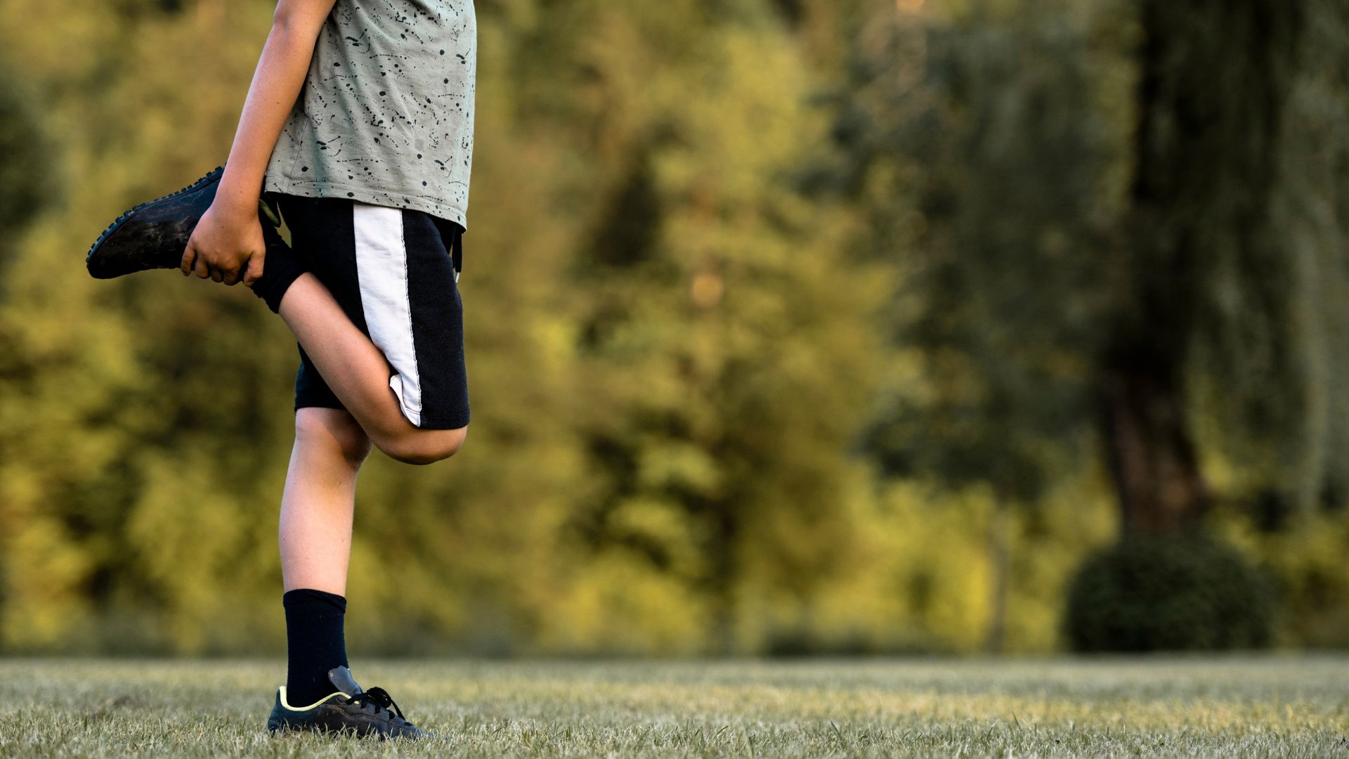  warming up before football